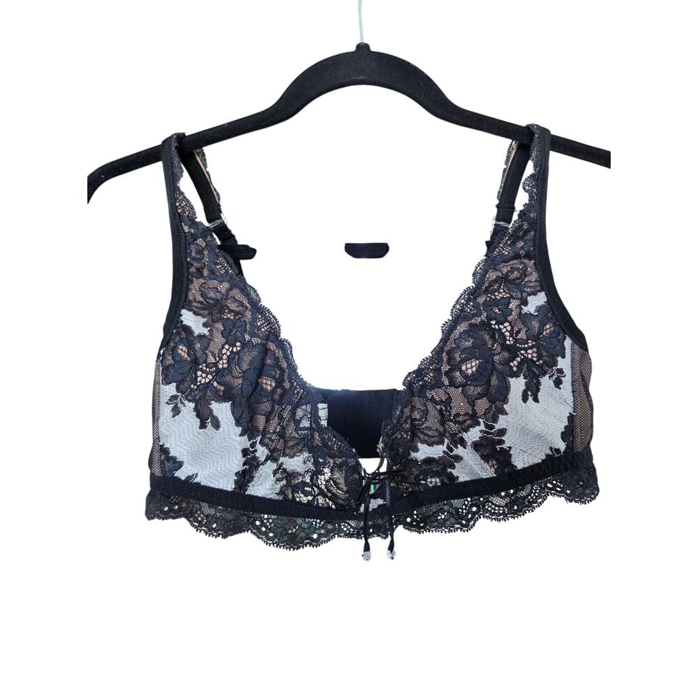 Victoria's Secret Very Sexy Seduction Silver Black Lace Bra Size L